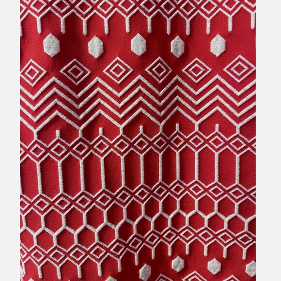 Boden Embroidered Textured Structured Red Sheath Dress Women's size 8L - Picture 4 of 7